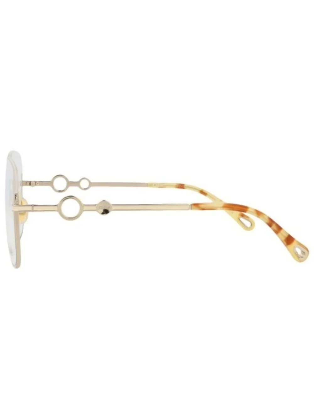 New Chloé Womens Square/Rectangle Gold Gold Transparent Fashion Designer Eyeglas